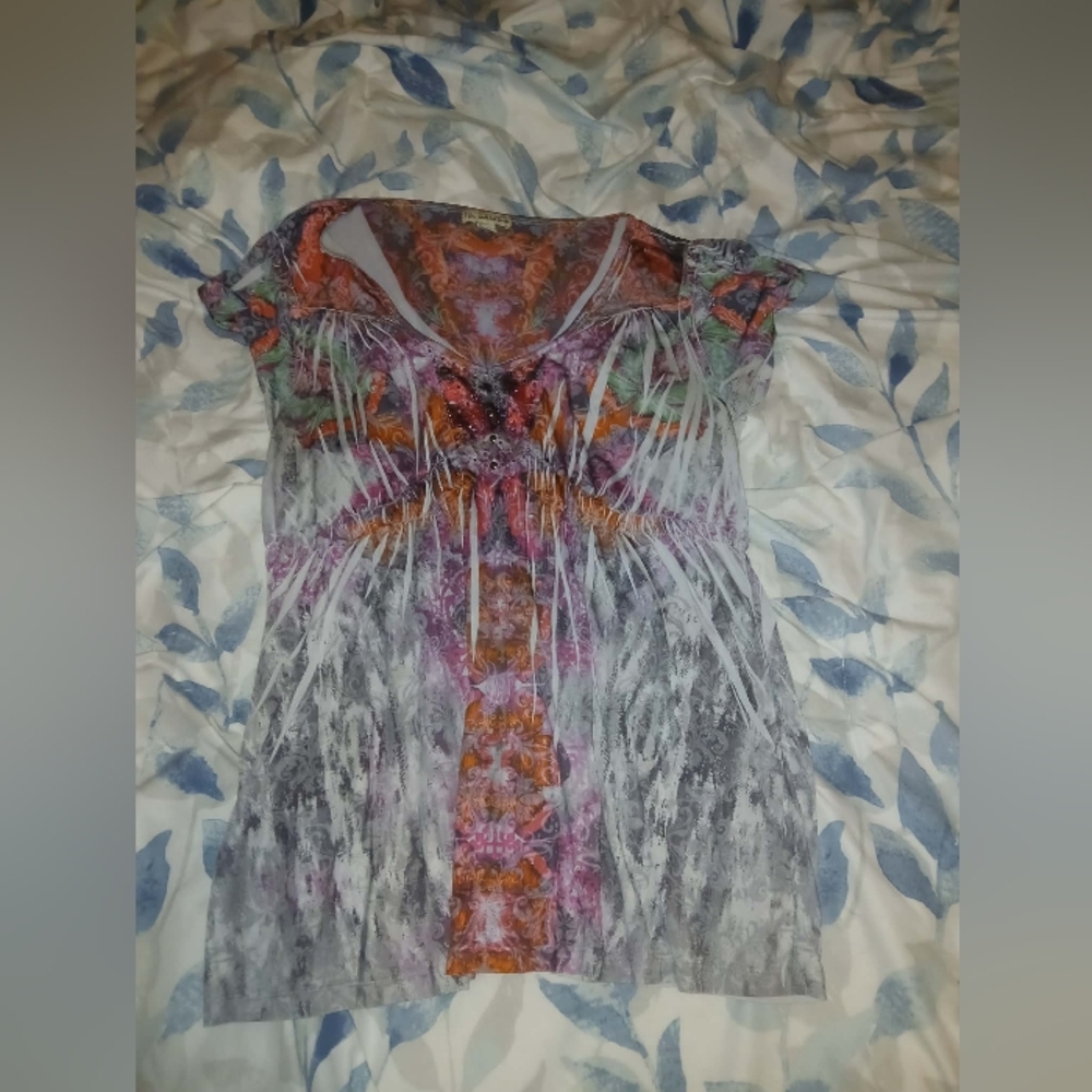 Live and Let Live Multicolor Patterned Top